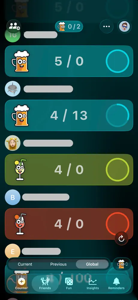 Barry Counter - friends and leaderboard